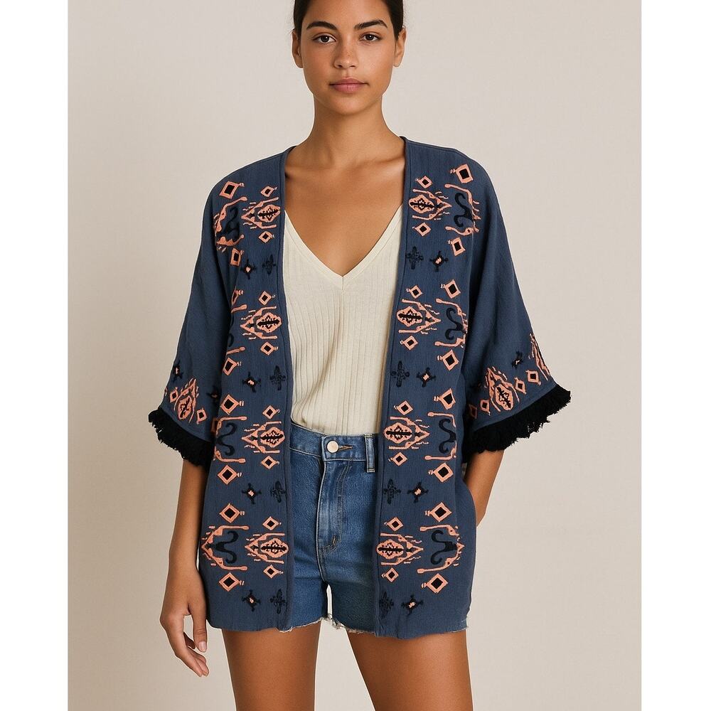 Louise Misha Embroidered Algar Jacket Linen Cotton